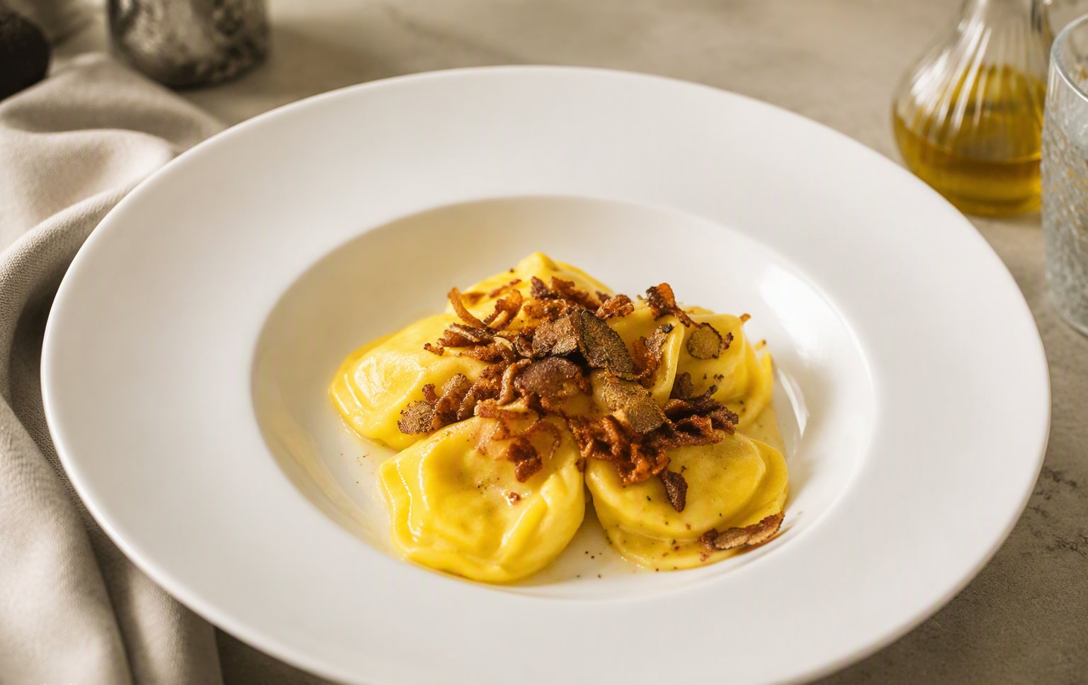 Tagliolini allo zafferano e tartufo fresco